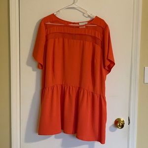 ASOS Coral Peplum Blouse